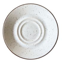 Continental Elements Rustic White Double-Well Saucer 16cm