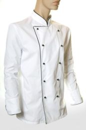 Banks Chef's Jacket Executive Piped White 40cm