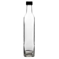 Consol Oil & Vinegar Bottle Square With Black Lid 500ml