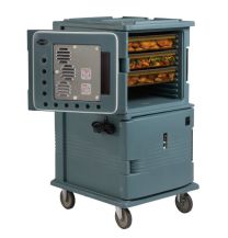 Cambro UPC Electric Heated Front Loader Slate Blue 1600 Series Two Cabinet w/ Wheels 220V