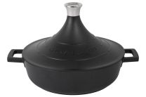 MasterClass Cast Aluminium Tagine with Self Basting and Cone Lid Black 28cm