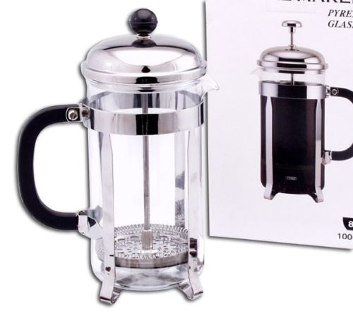 Regent Chrome Plated Cup Coffee Plunger with Borosilicate Glass