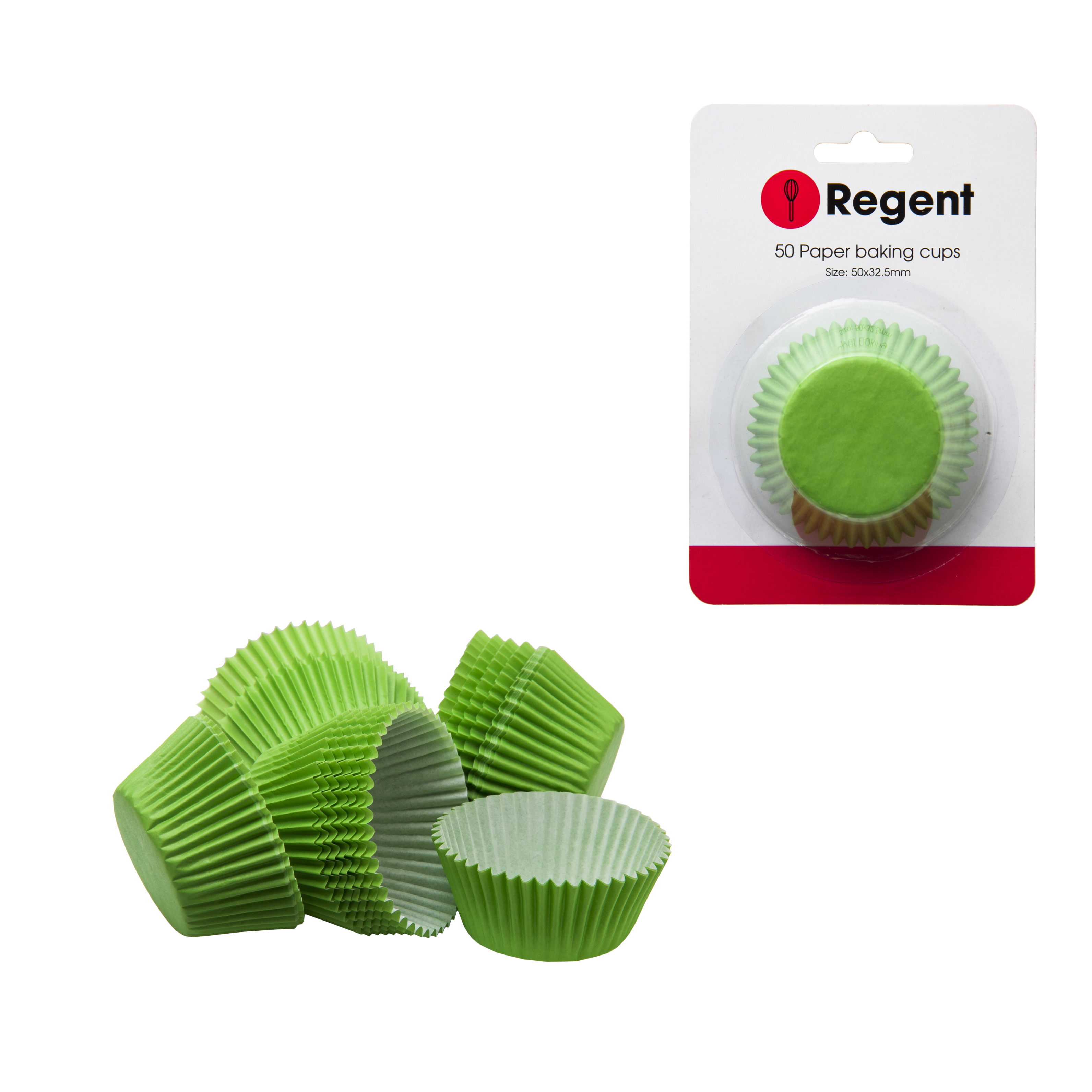 Regent Cake Cups Plain Green 50 Pieces